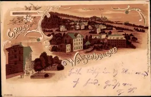 Litho Walzenhausen Kanton Appenzell Ausserrhoden Schweiz, Gasthof zum Hirschen