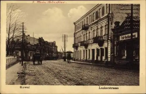 Ak Kowel Ukraine, Luzkerstraße, Feld-Buch-Geschäft