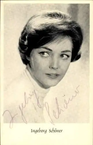 Ak Schauspielerin Ingeborg Schöner, Portrait, Autogramm