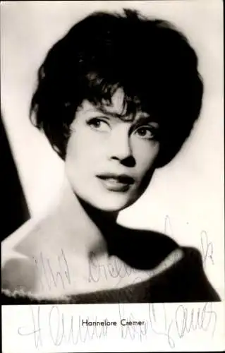 Ak Schauspielerin Hannelore Cremer, Portrait, Autogramm