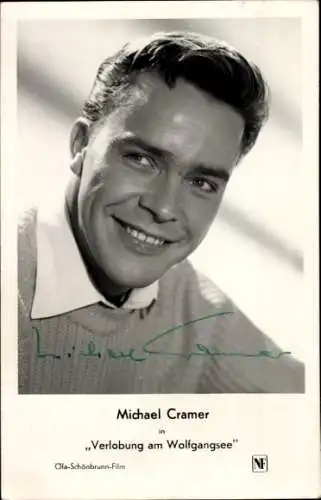 Ak Schauspieler Michael Cramer, Portrait, Autogramm, Verlobung am Wolfgangsee