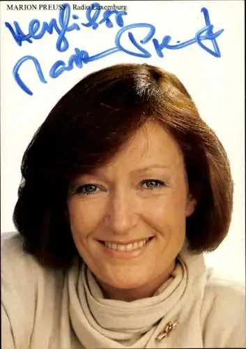 Ak Schauspielerin Marion Preuss, Portrait, Autogramm