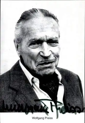 Ak Schauspieler Wolfgang Preiss, Portrait, Autogramm