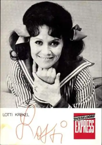 Ak Schauspielerin Lotti Krekel, Portrait, Autogramm, Düsseldorfer Nachrichten