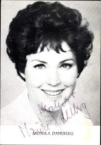 Ak Schauspielerin Monika Dahlberg, Portrait, Autogramm