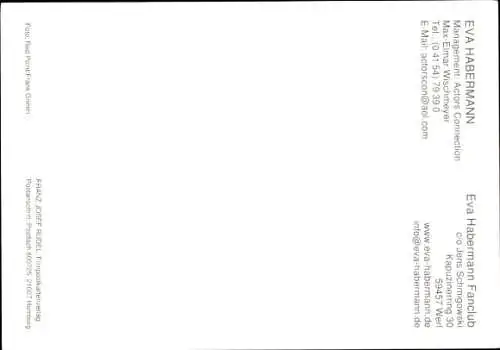 Ak Schauspielerin Eva Habermann, Portrait, Autogramm