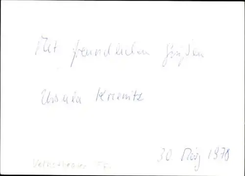 Ak Schauspielerin Ursula Krienitz, Portrait, Autogramm