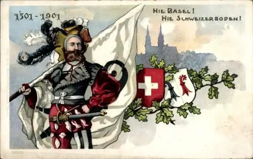 Litho Bâle Basel Stadt Schweiz, Schweizer Boden, 1501-1901