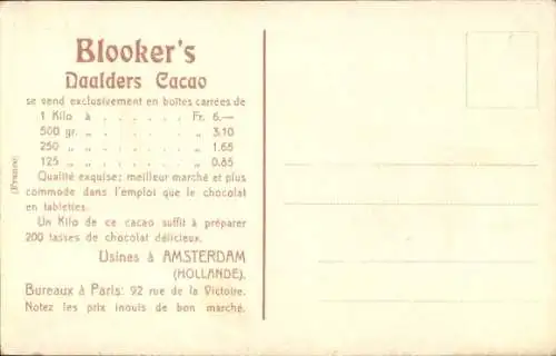 Ak Hollande, Automobilwerbung von Cacao Blooker