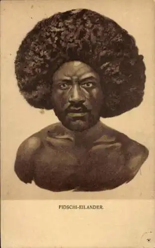 Ak Fidschi-Eilander, Portrait, Haare