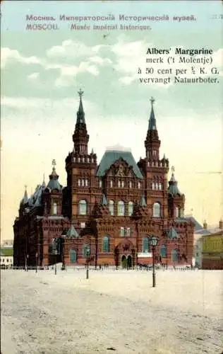 Ak Moskau Russland, Historisches Kaiserliches Museum, Albers‘ Margarine