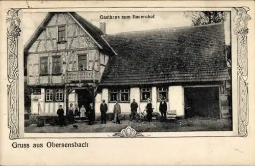 Passepartout Ak Ober Sensbach Oberzent im Odenwald, Gasthaus zum Bauernhof