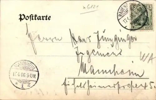 Kleeblatt Ak Rotenberg Rauenberg im Rhein Neckar Kreis, Schloss, Burg, Gasthaus, Burghof