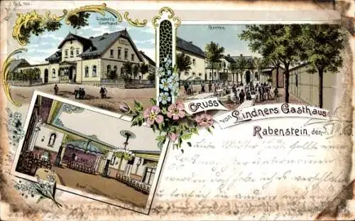 Litho Rabenstein Chemnitz in Sachsen, Lindners Gasthaus, Innenansicht