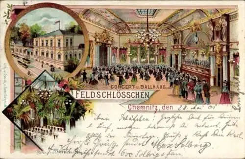 Litho Chemnitz in Sachsen, Konzert- und Ballhaus Feldschlösschen, Palmgarten