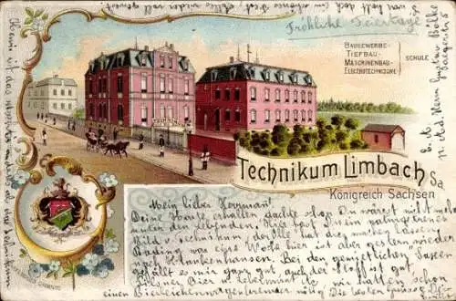 Litho Limbach Oberfrohna Sachsen, Technikum, Baugewerbeschule