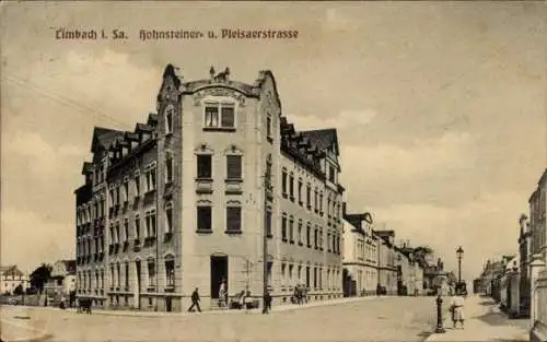 Ak Limbach Oberfrohna in Sachsen, Hohensteinerstraße, Pleisaerstraße
