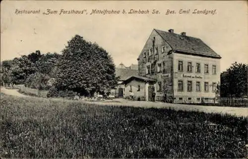 Ak Mittelfrohna Niederfrohna Sachsen, Restaurant Zum Forsthaus