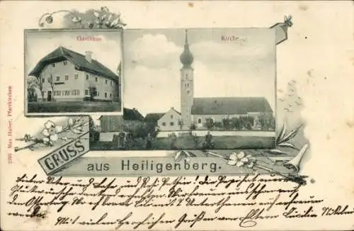 Ak Heiligenberg Schönau in Niederbayern, Wallfahrtskirche, Gasthaus