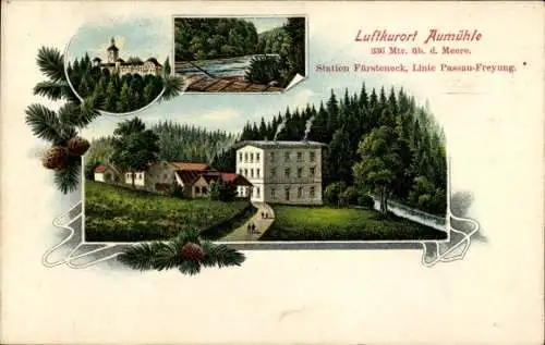 Ak Aumühle Fürsteneck in Niederbayern, Ortsansicht