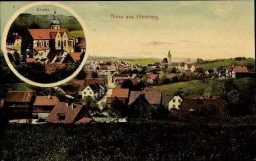 Ak Höchberg in Unterfranken, Kirche, Totalansicht