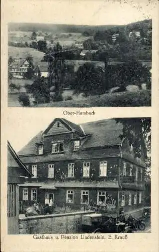 Ak Ober Hambach Heppenheim an der Bergstraße Hessen, Gasthaus und Pension Lindenstein