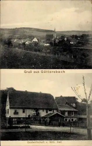 Ak Güttersbach Mossautal im Odenwald Hessen, Totalansicht, Gastwirtschaft