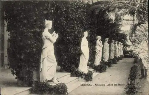 Ak Korfu Griechenland, Achiléion, Allée des Muses