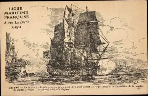 Künstler Ak Segelschiff Lous XV