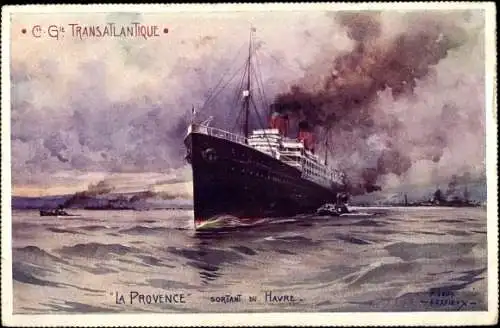 Künstler Litho Louis, Dampfer Provence, CGT, French Line