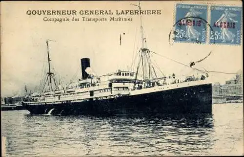 Ak Dampfer Gouverneur General Laferriere, Société Générale des Transports Maritimes, SGTM