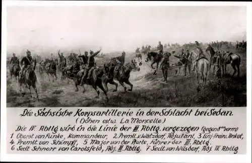 Ak Sächsische Korpsartillerie in der Schlacht bei Sedan