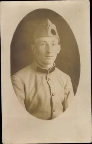 Foto Ak Französischer Soldat in Uniform, Portrait