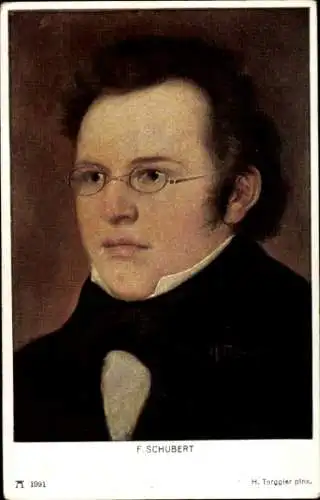 Künstler Ak Torggler, H., Österreichischer Komponist Franz Schubert, Portrait, Ackermann 1991