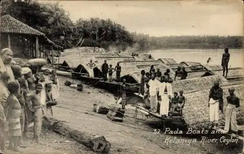 Ak Sri Lanka Ceylon, Pada Boats, Kelaniya-Fluss