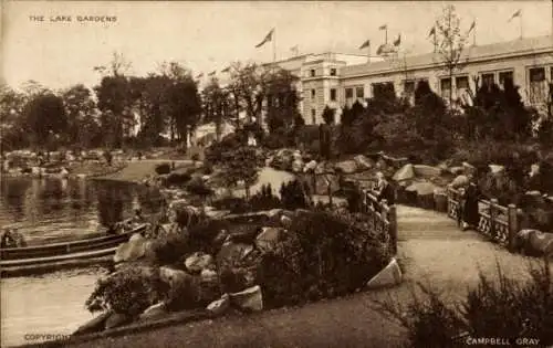 Ak Wembley London England, British Empire Exhibition 1924, Lake Gardens