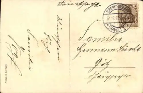 Ak Glückwunsch Neujahr, Autofahrt mit Engel, Blumenschmuck