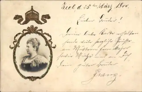 Präge Passepartout Ak Kaiserin Auguste Viktoria, Portrait