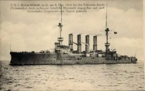 Ak Deutsches Kriegsschiff, SMS Scharnhorst, Kaiserliche Marine