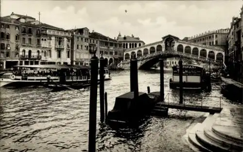 Ak Venezia Venedig Veneto, Rialto-Brücke