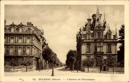 Ak Epernay Marne, Avenue de Champagne