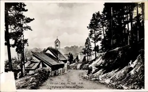 Ak Peira Cava Alpes-Maritimes, l'Eglise, la Chaine des Alpes