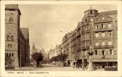 Ak Metz Moselle, Rue Gambetta
