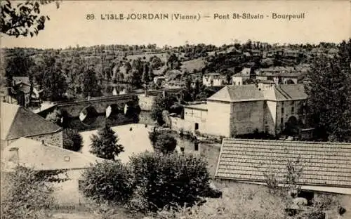 Ak L'Isle Jourdain Vienne, Pont St-Silvain, Bourpeuil
