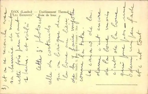 Ak Dax Landes, Etablissement Thermal, Les Baignots, Bain de boue