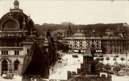 Ak Luzern Stadt Schweiz, Bahnhof