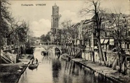 Ak Utrecht Niederlande, Oudegracht