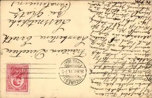 Ak București Bukarest Rumänien, Palatul Postelor