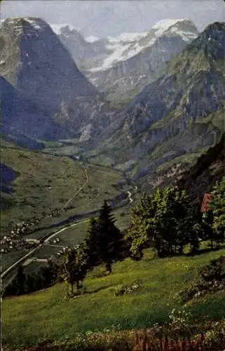 Ak Linthal Glarus Kanton Glarus Schweiz, Panorama, Tödigruppe