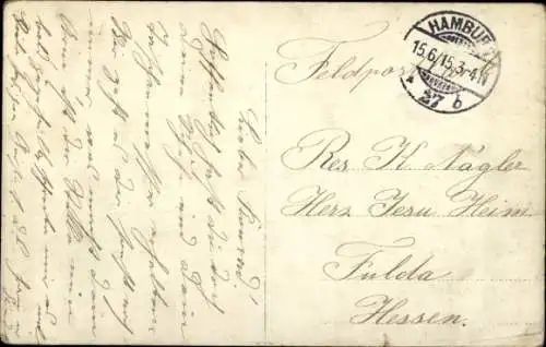 Foto Ak Hamburg, Frau mit drei Mädchen, Portrait